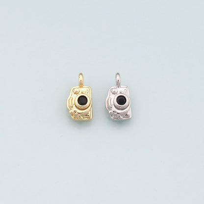 Gold Camera Charms,18K Gold Filled Camera Pendant,Camera Charm Bracelet Necklace for DIY Jewelry Making Supply