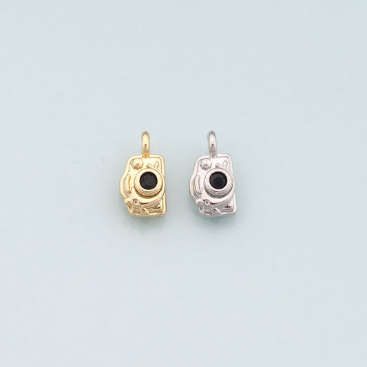Gold Camera Charms,18K Gold Filled Camera Pendant,Camera Charm Bracelet Necklace for DIY Jewelry Making Supply