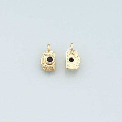 Gold Camera Charms,18K Gold Filled Camera Pendant,Camera Charm Bracelet Necklace for DIY Jewelry Making Supply