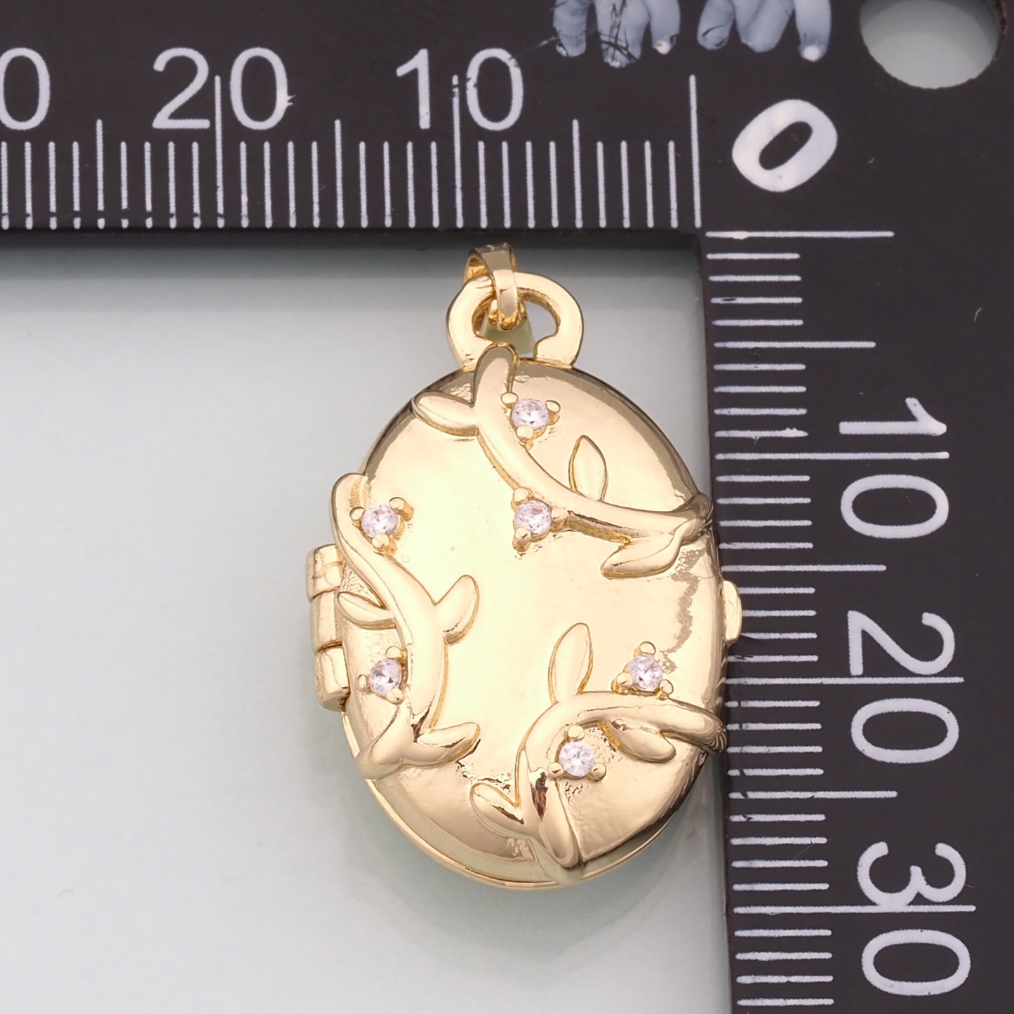 18K Gold Filled Openable Oval Pendant,CZ Micro Pave Oval Charm Bracelet Necklace for DIY Jewelry Making Supply