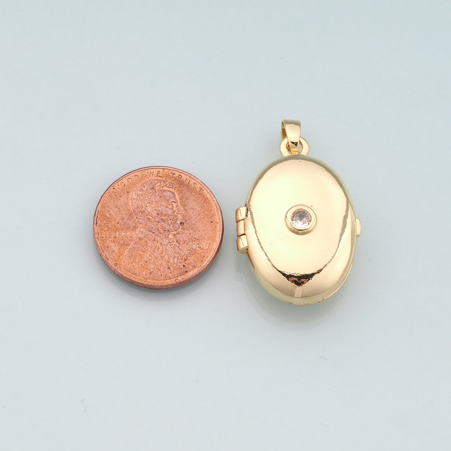 18K Gold Filled Openable Oval Pendant,Dainty Oval Charm Bracelet Necklace for DIY Jewelry Making Supply