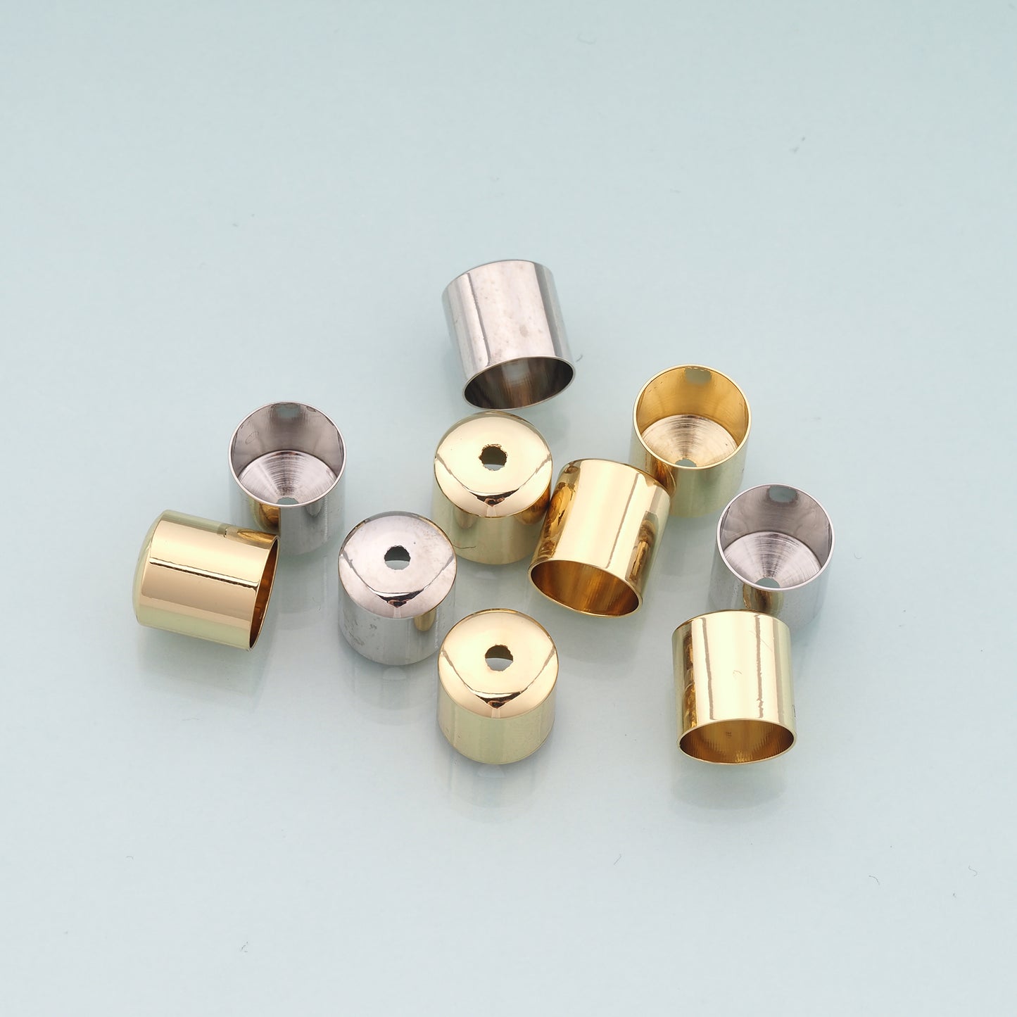 18K Gold Filled End Cap Connector, Tube End Cap Clasp for DIY Jewelry Making, Necklace Bracelet Jewelry Findings