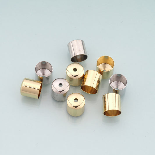 18K Gold Filled End Cap Connector, Tube End Cap Clasp for DIY Jewelry Making, Necklace Bracelet Jewelry Findings