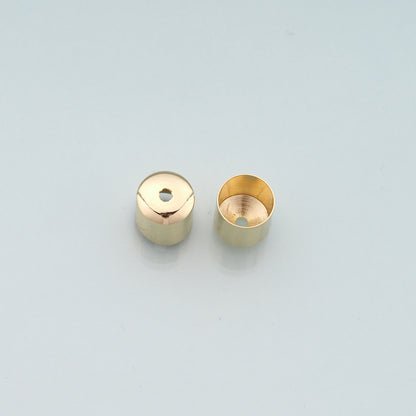 18K Gold Filled End Cap Connector, Tube End Cap Clasp for DIY Jewelry Making, Necklace Bracelet Jewelry Findings