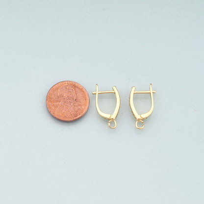 1pair 18K Gold Filled Huggie Earrings Findings,Gold Earrings,Dainty Earrings