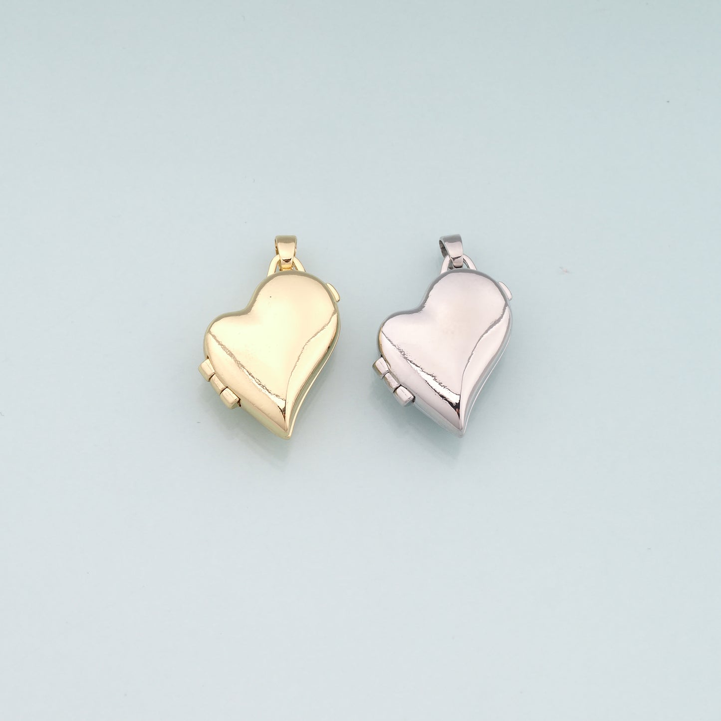 18K Gold Filled Openable Heart Pendant,Dainty Heart Charm Bracelet Necklace for DIY Jewelry Making Supply