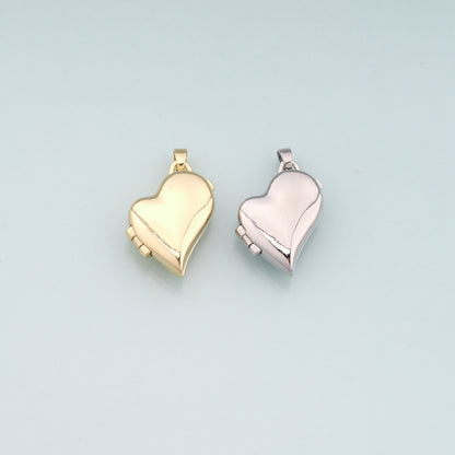 18K Gold Filled Openable Heart Pendant,Dainty Heart Charm Bracelet Necklace for DIY Jewelry Making Supply