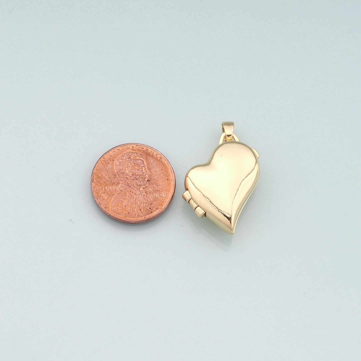 18K Gold Filled Openable Heart Pendant,Dainty Heart Charm Bracelet Necklace for DIY Jewelry Making Supply
