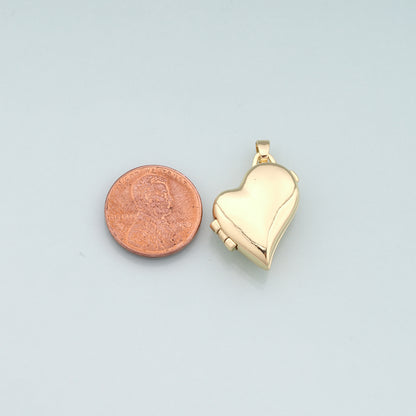 18K Gold Filled Openable Heart Pendant,Dainty Heart Charm Bracelet Necklace for DIY Jewelry Making Supply