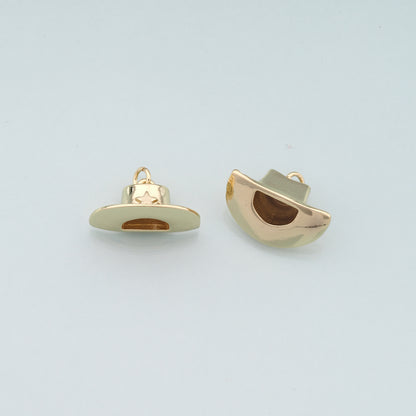 Gold Cowboy Hat Charms,18K Gold Filled Cowboy Hat Pendant,Hat Charm Bracelet Necklace for DIY Jewelry Making Supply