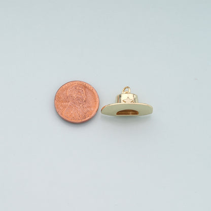 Gold Cowboy Hat Charms,18K Gold Filled Cowboy Hat Pendant,Hat Charm Bracelet Necklace for DIY Jewelry Making Supply