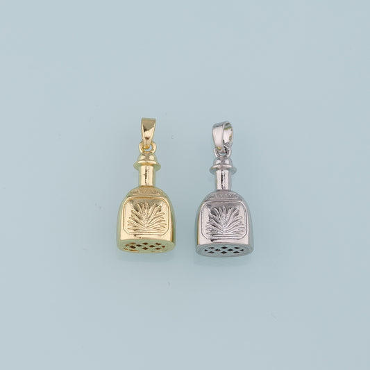 18K Gold Filled Tequila Bottle Pendant,Tequila Bottle Charm Bracelet Necklace for DIY Jewelry Making Supply