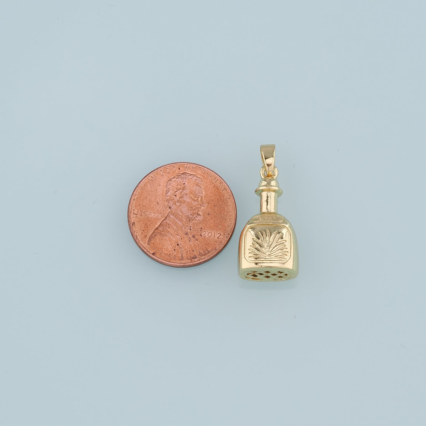 18K Gold Filled Tequila Bottle Pendant,Tequila Bottle Charm Bracelet Necklace for DIY Jewelry Making Supply