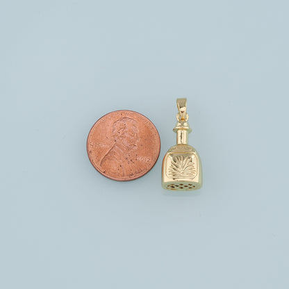 18K Gold Filled Tequila Bottle Pendant,Tequila Bottle Charm Bracelet Necklace for DIY Jewelry Making Supply