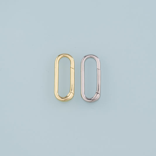 18K Gold Filled Oval Carabiner Clasp,Carabiner Lock Connector,Spring Push Gate for DIY Jewelry Finding Necklace Bracelet