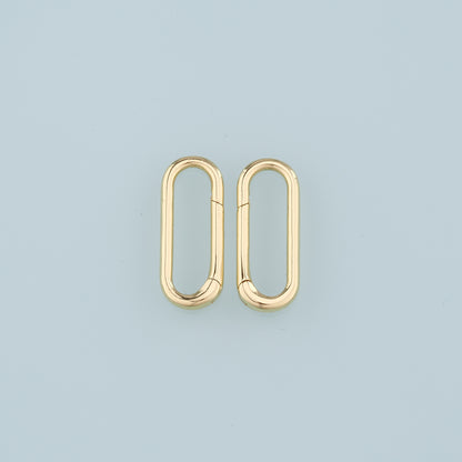 18K Gold Filled Oval Carabiner Clasp,Carabiner Lock Connector,Spring Push Gate for DIY Jewelry Finding Necklace Bracelet