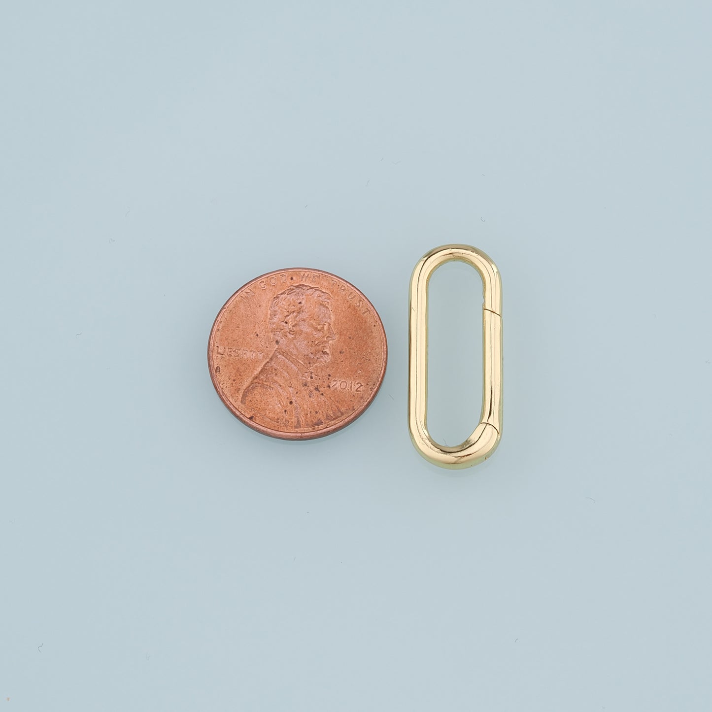 18K Gold Filled Oval Carabiner Clasp,Carabiner Lock Connector,Spring Push Gate for DIY Jewelry Finding Necklace Bracelet