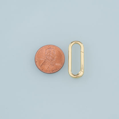 18K Gold Filled Oval Carabiner Clasp,Carabiner Lock Connector,Spring Push Gate for DIY Jewelry Finding Necklace Bracelet