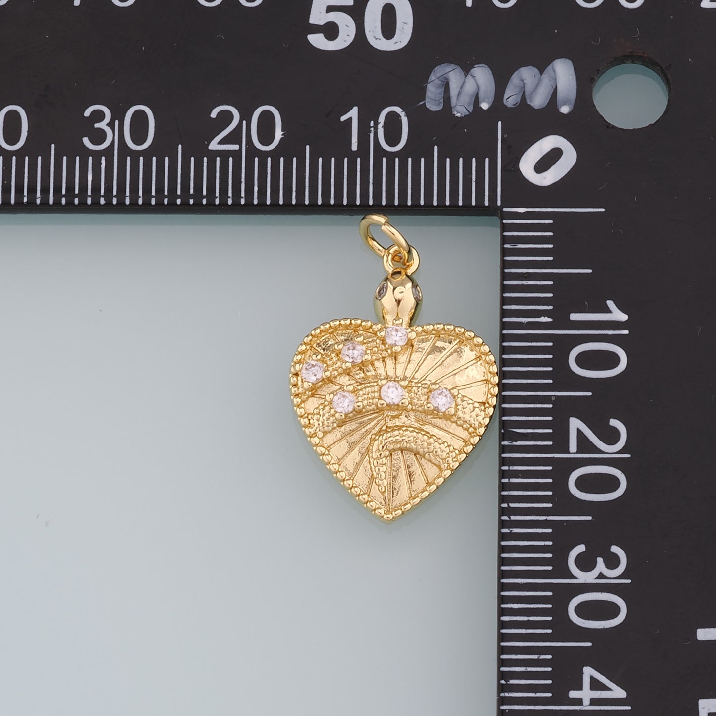 18K Gold Filled Heart Pendant,CZ Micro Pave Heart Charm Bracelet Necklace for DIY Jewelry Making Supply