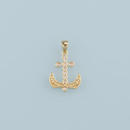 Gold Anchor Charms,18K Gold Filled Anchor Pendant,Anchor Charm Bracelet Necklace for DIY Jewelry Making Supply
