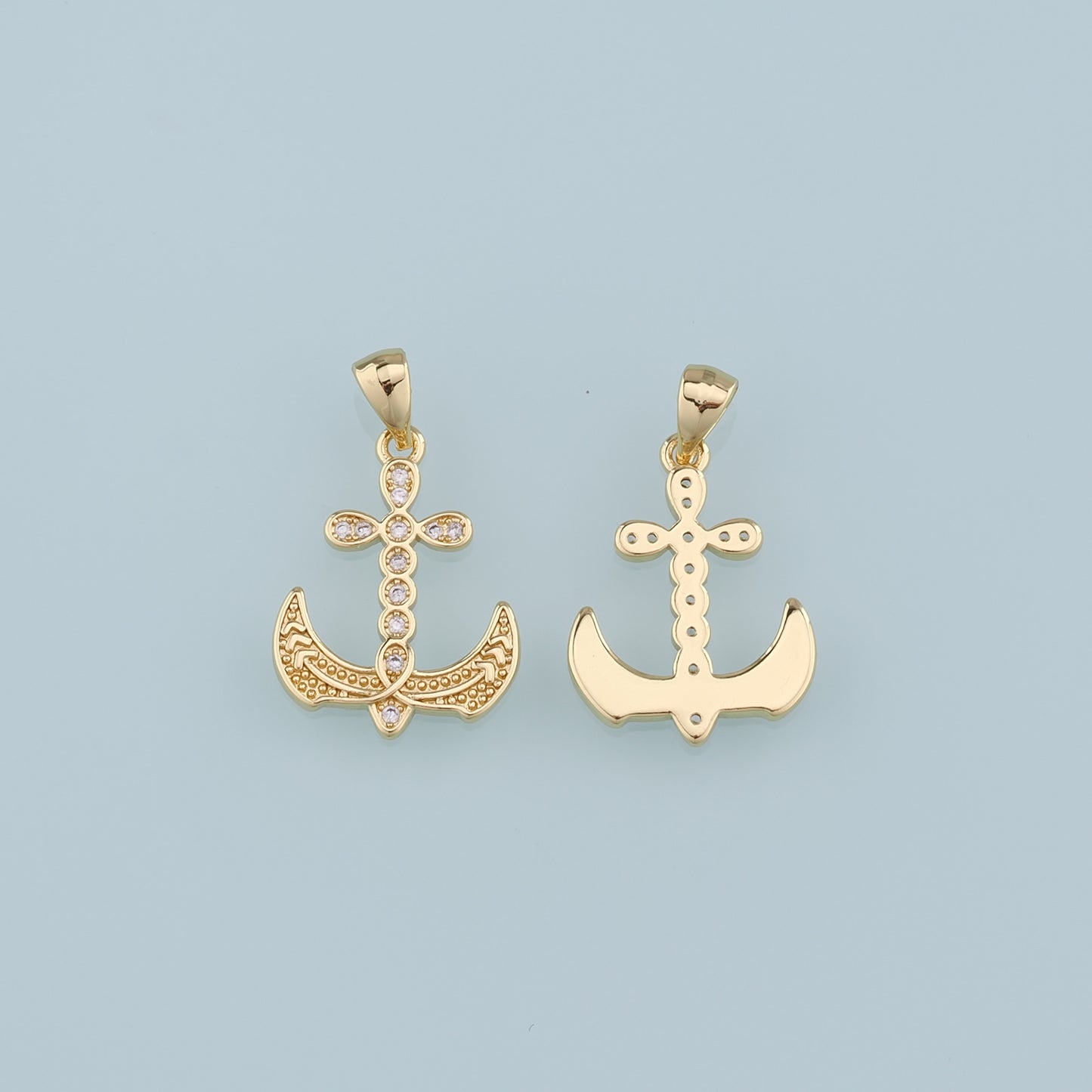 Gold Anchor Charms,18K Gold Filled Anchor Pendant,Anchor Charm Bracelet Necklace for DIY Jewelry Making Supply