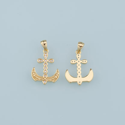 Gold Anchor Charms,18K Gold Filled Anchor Pendant,Anchor Charm Bracelet Necklace for DIY Jewelry Making Supply