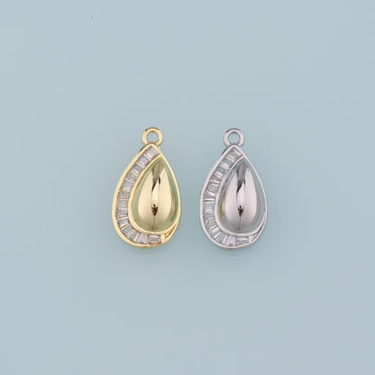 Gold Teardrop Charms,18K Gold Filled Teardrop Pendant,Crystal Teardrop Charm Bracelet Necklace for DIY Jewelry Making Supply