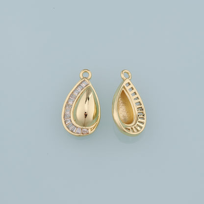 Gold Teardrop Charms,18K Gold Filled Teardrop Pendant,Crystal Teardrop Charm Bracelet Necklace for DIY Jewelry Making Supply