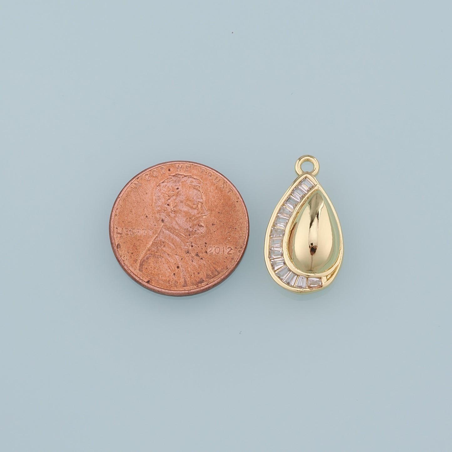 Gold Teardrop Charms,18K Gold Filled Teardrop Pendant,Crystal Teardrop Charm Bracelet Necklace for DIY Jewelry Making Supply
