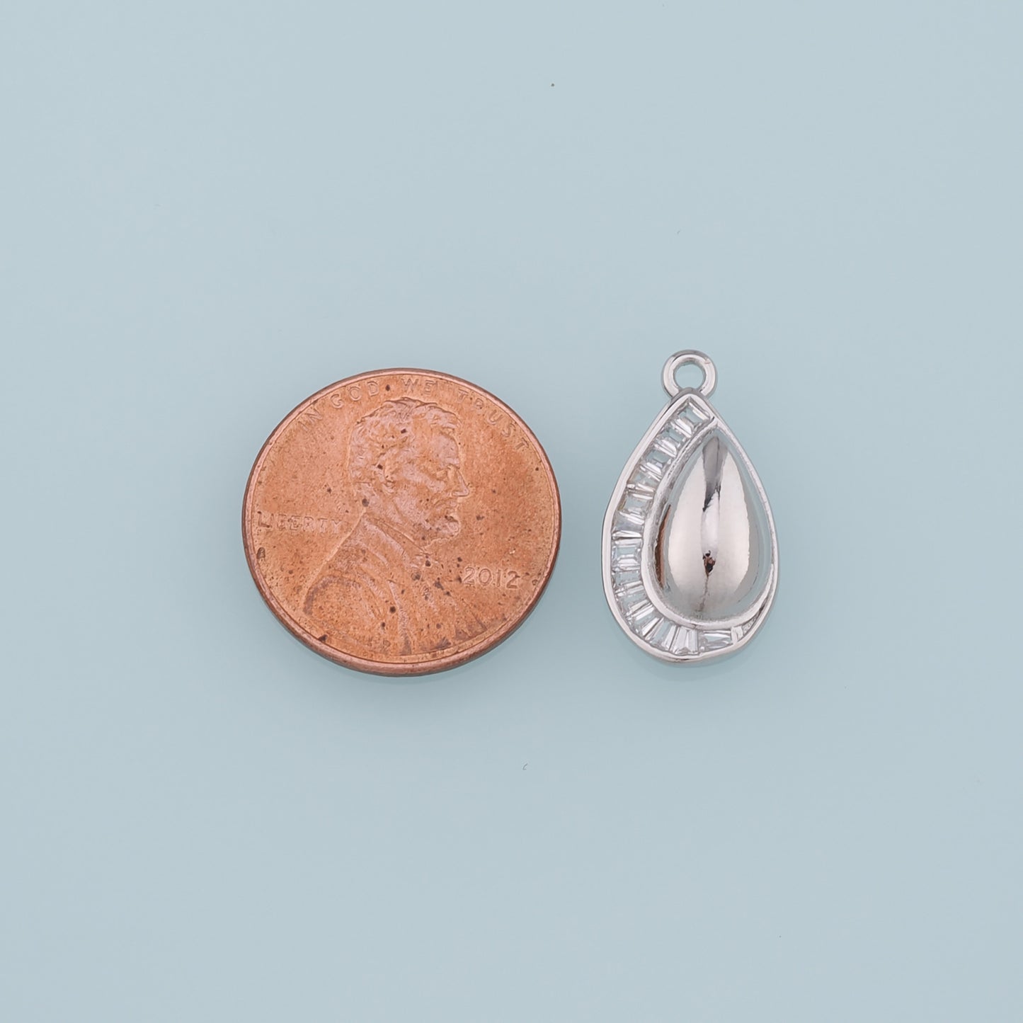 Gold Teardrop Charms,18K Gold Filled Teardrop Pendant,Crystal Teardrop Charm Bracelet Necklace for DIY Jewelry Making Supply