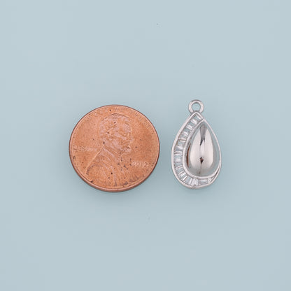 Gold Teardrop Charms,18K Gold Filled Teardrop Pendant,Crystal Teardrop Charm Bracelet Necklace for DIY Jewelry Making Supply