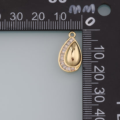Gold Teardrop Charms,18K Gold Filled Teardrop Pendant,Crystal Teardrop Charm Bracelet Necklace for DIY Jewelry Making Supply