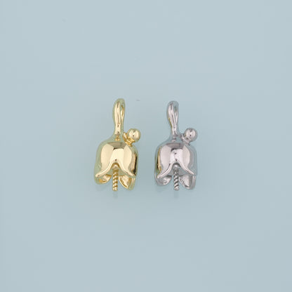 Gold Bud Charms,18K Gold Filled Bud Pendant,Flower Charm Bracelet Necklace for DIY Jewelry Making Supply