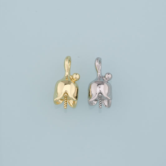 Gold Bud Charms,18K Gold Filled Bud Pendant,Flower Charm Bracelet Necklace for DIY Jewelry Making Supply