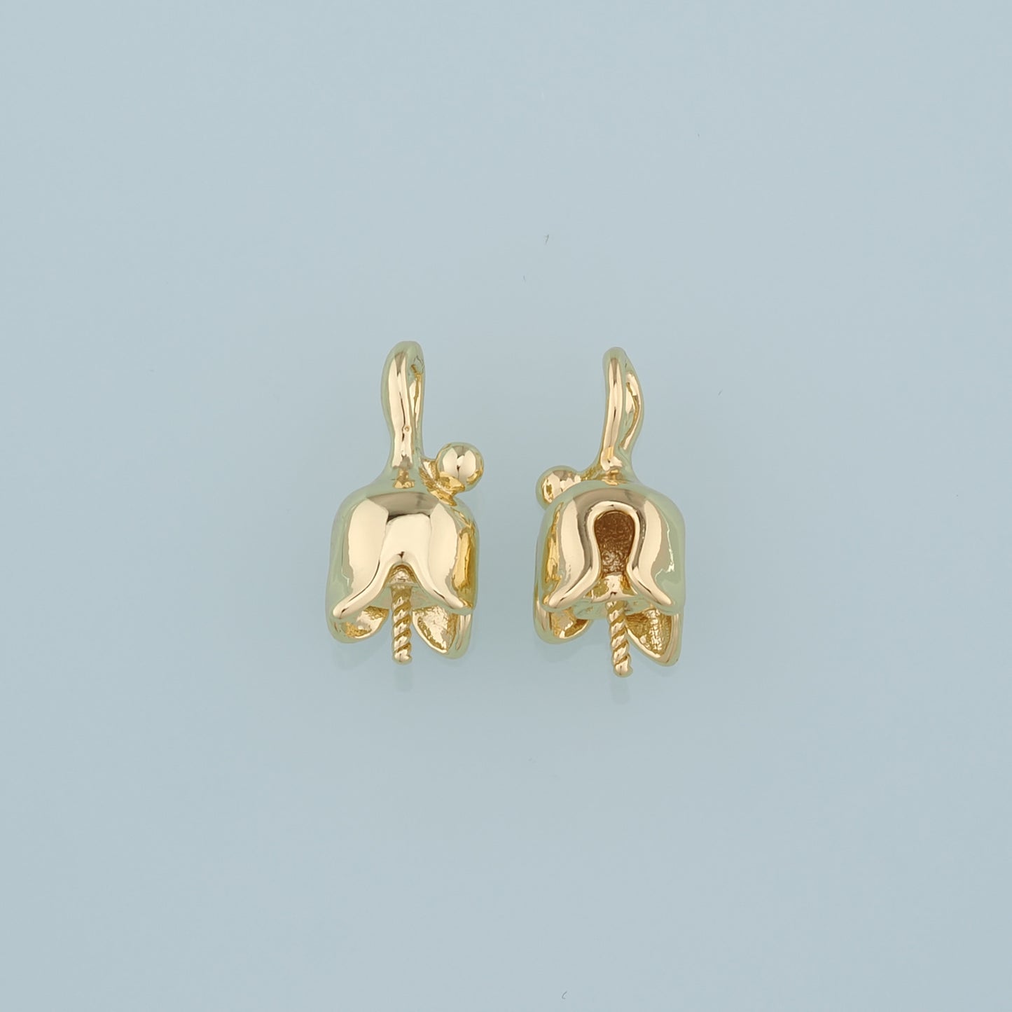 Gold Bud Charms,18K Gold Filled Bud Pendant,Flower Charm Bracelet Necklace for DIY Jewelry Making Supply