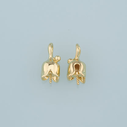 Gold Bud Charms,18K Gold Filled Bud Pendant,Flower Charm Bracelet Necklace for DIY Jewelry Making Supply