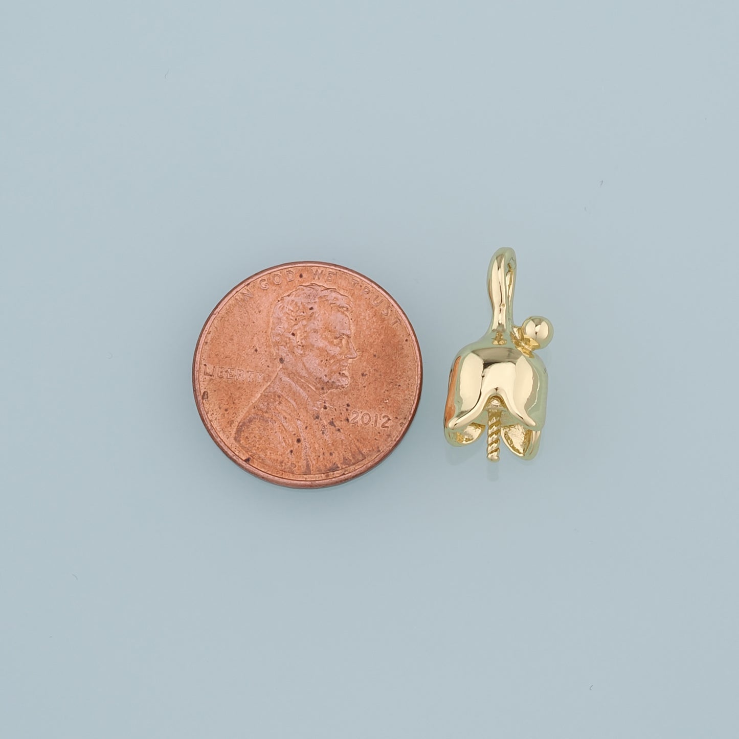 Gold Bud Charms,18K Gold Filled Bud Pendant,Flower Charm Bracelet Necklace for DIY Jewelry Making Supply