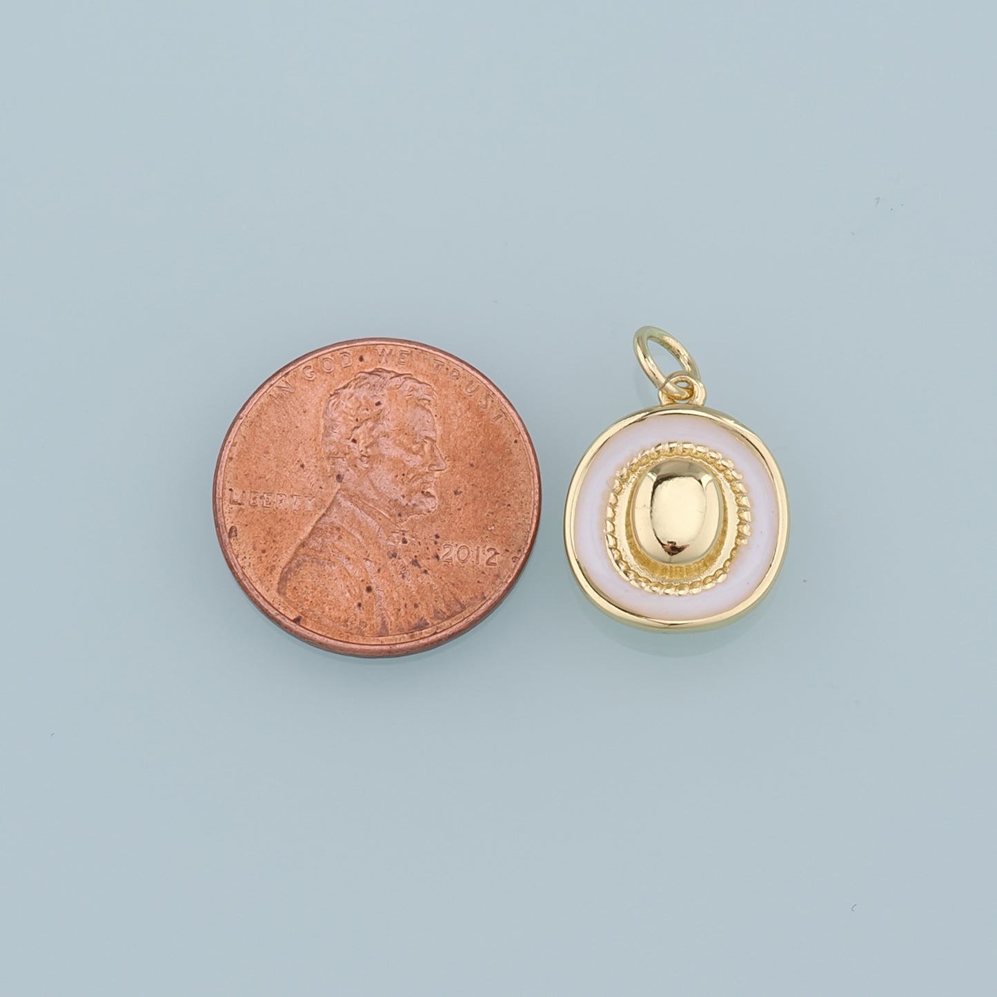 Gold Cowboy Hat Charms,18K Gold Filled Cowboy Hat Pendant,Enamel Hat Charm Bracelet Necklace for DIY Jewelry Making Supply