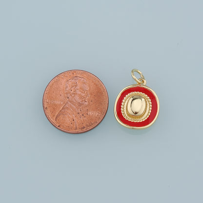 Gold Cowboy Hat Charms,18K Gold Filled Cowboy Hat Pendant,Enamel Hat Charm Bracelet Necklace for DIY Jewelry Making Supply