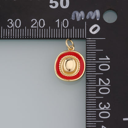 Gold Cowboy Hat Charms,18K Gold Filled Cowboy Hat Pendant,Enamel Hat Charm Bracelet Necklace for DIY Jewelry Making Supply