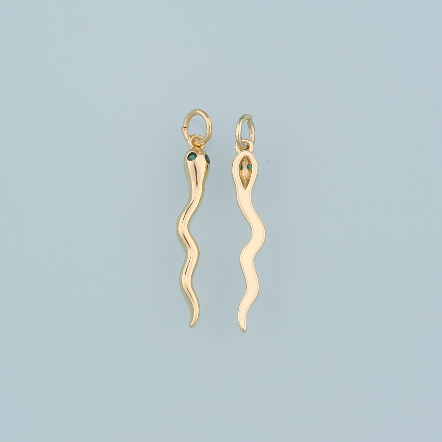 18K Gold Filled Snake Pendant,Dainty Snake Charm Bracelet Necklace for DIY Jewelry Making Supply