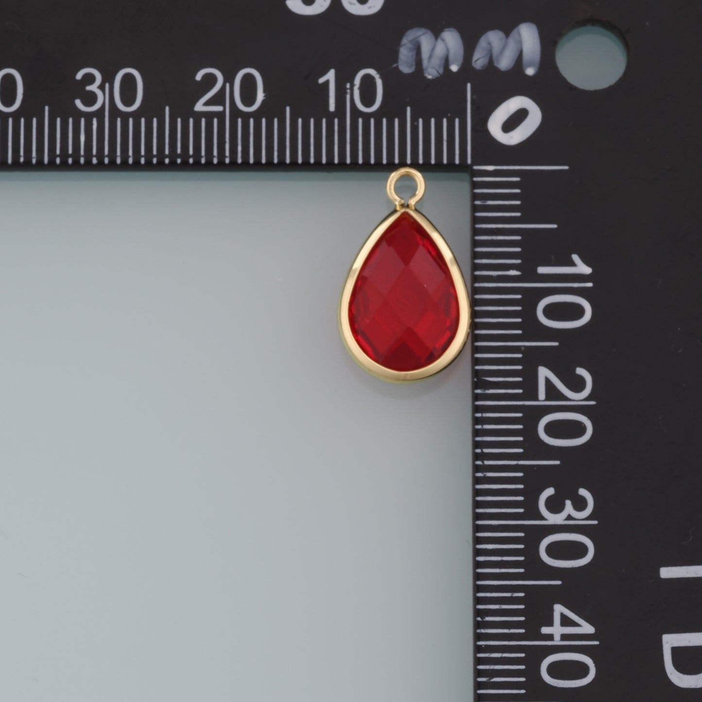 18K Gold Filled Teardrop Pendant,Crystal Teardrop Charm Bracelet Necklace for DIY Jewelry Making Supply