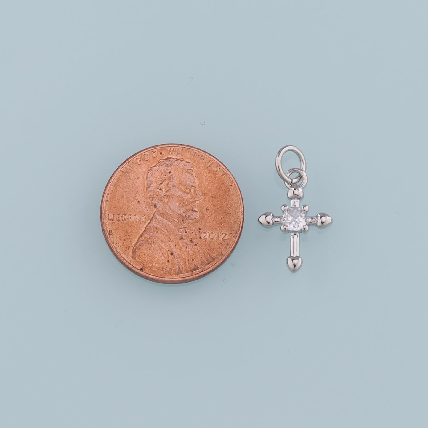 Gold Cross Charms,18K Gold Filled Cross Pendant,CZ Religion Charm Bracelet Necklace for DIY Jewelry Making Supply
