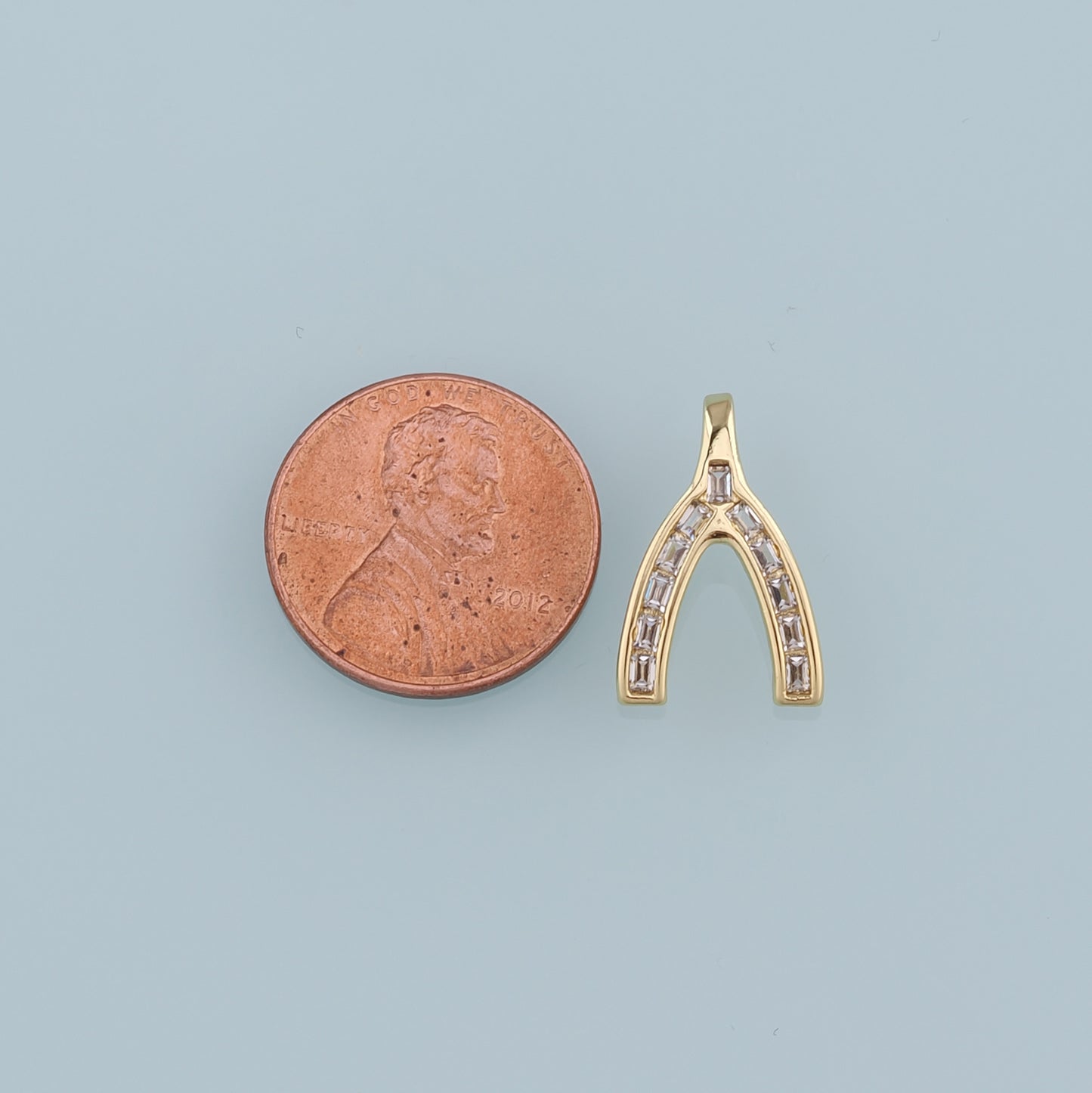 Gold Wishbone Charms,18K Gold Filled Wishbone Pendant,Wishbone Charm Bracelet Necklace for DIY Jewelry Making Supply