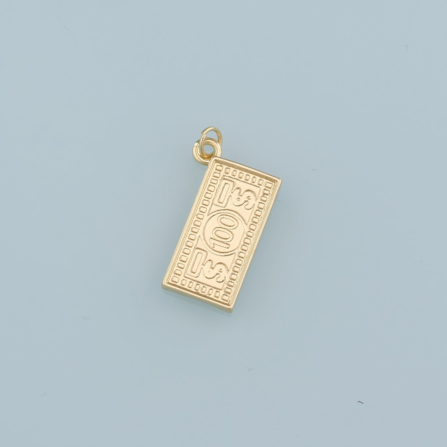 Gold Dollar Charms,18K Gold Filled Money Pendant,Dollar Charm Bracelet Necklace for DIY Jewelry Making Supply
