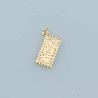 Gold Dollar Charms,18K Gold Filled Money Pendant,Dollar Charm Bracelet Necklace for DIY Jewelry Making Supply