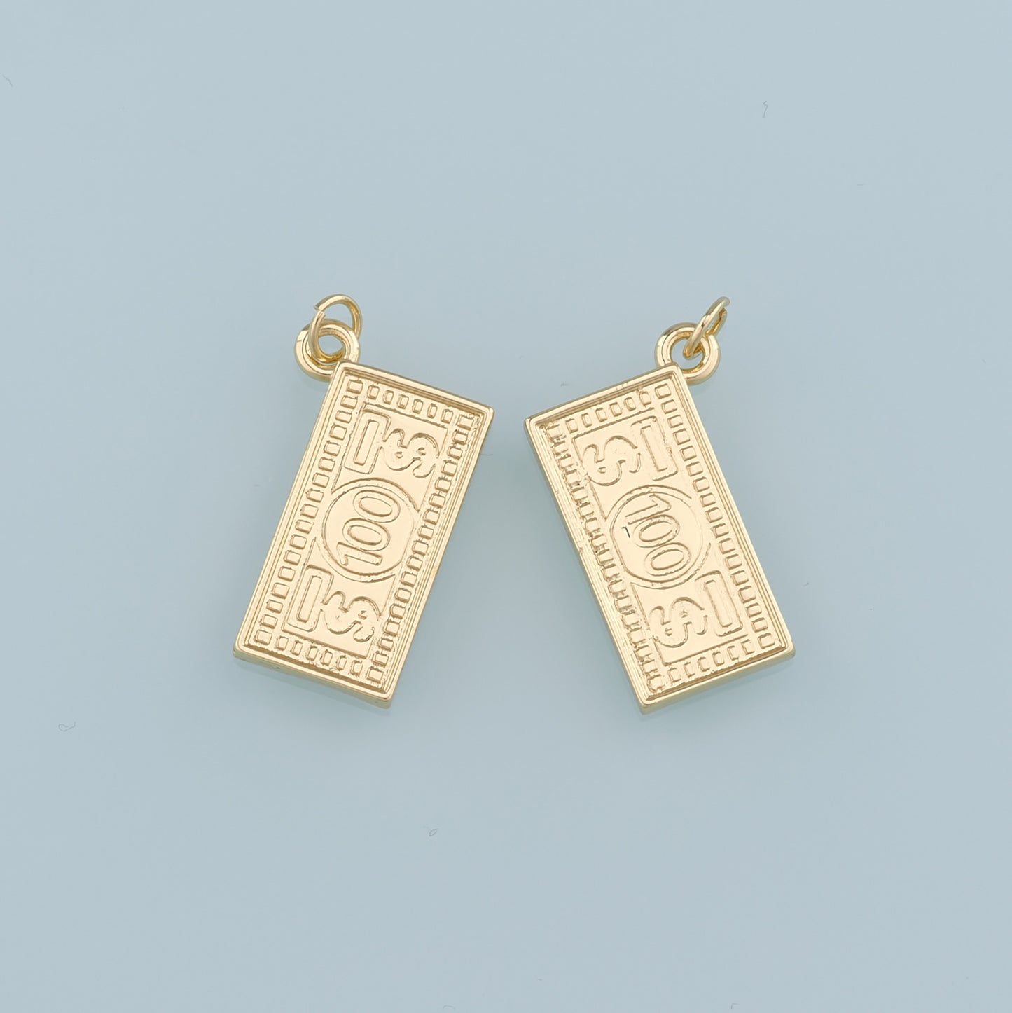 Gold Dollar Charms,18K Gold Filled Money Pendant,Dollar Charm Bracelet Necklace for DIY Jewelry Making Supply