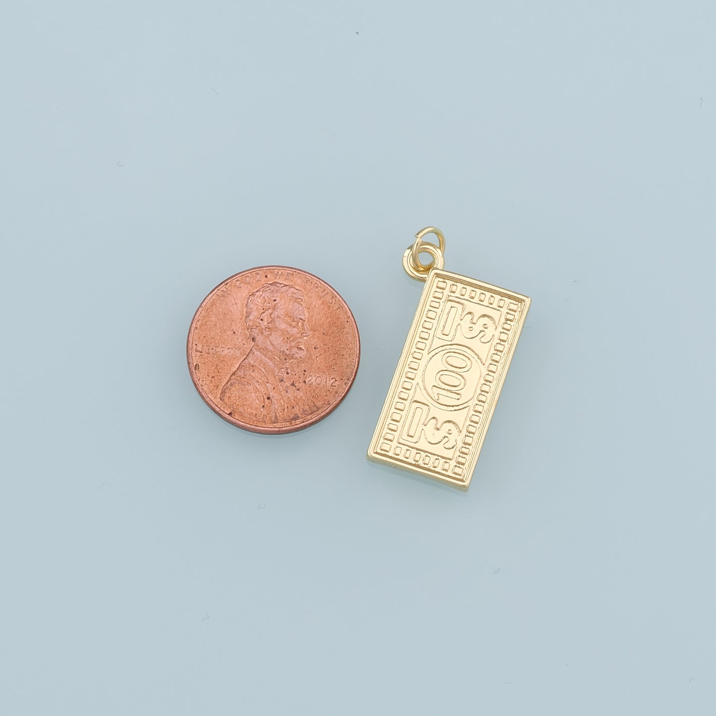 Gold Dollar Charms,18K Gold Filled Money Pendant,Dollar Charm Bracelet Necklace for DIY Jewelry Making Supply