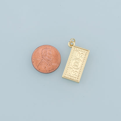 Gold Dollar Charms,18K Gold Filled Money Pendant,Dollar Charm Bracelet Necklace for DIY Jewelry Making Supply