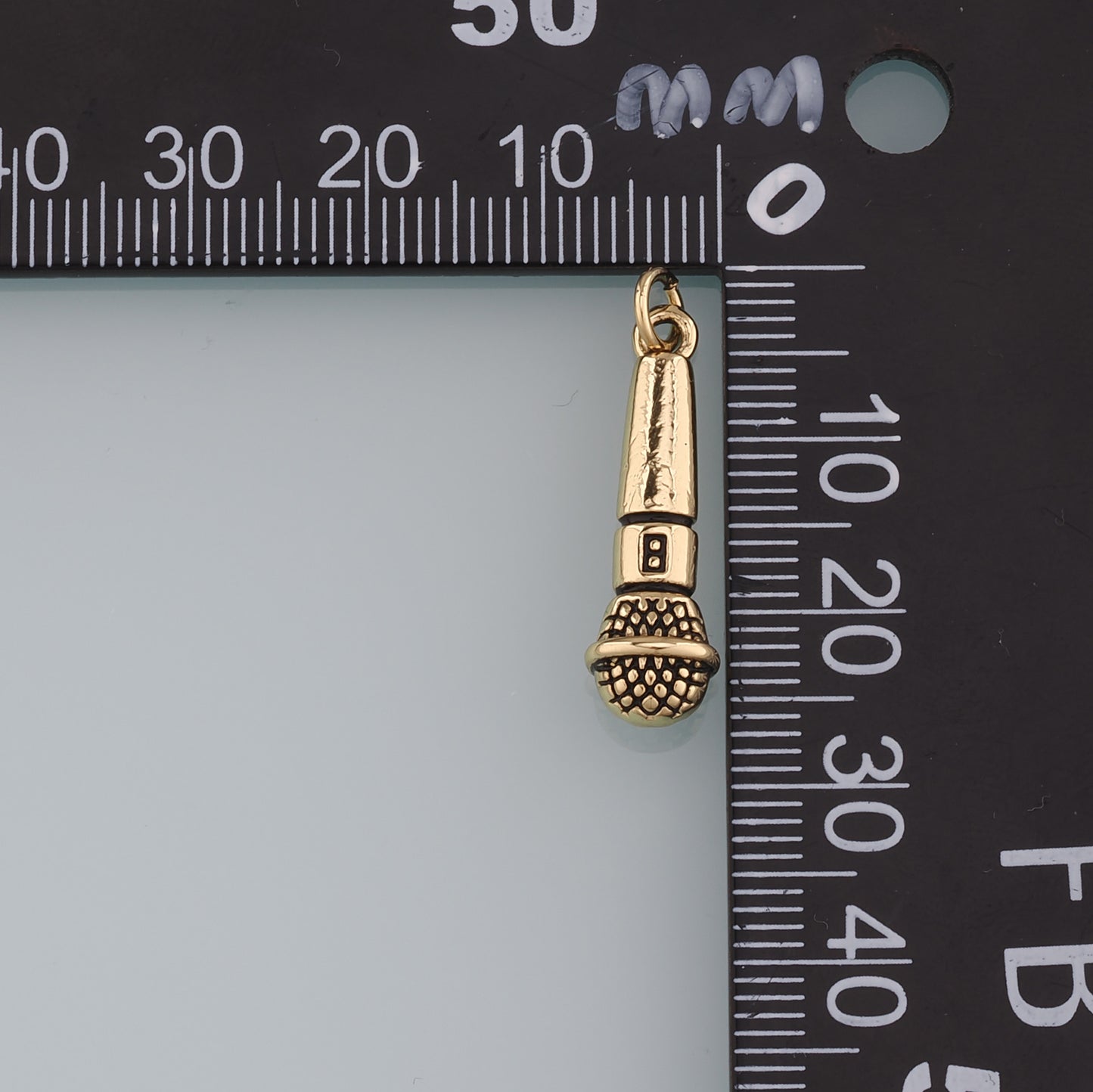 Gold Microphone Charms,18K Gold Filled Microphone Pendant,Microphone Charm Bracelet Necklace for DIY Jewelry Making Supply